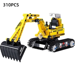 Bloc de construction pour enfants, grue, ingénierie urbaine, camion, pelle, pelleteuse, Compatible avec les jouets techniques 