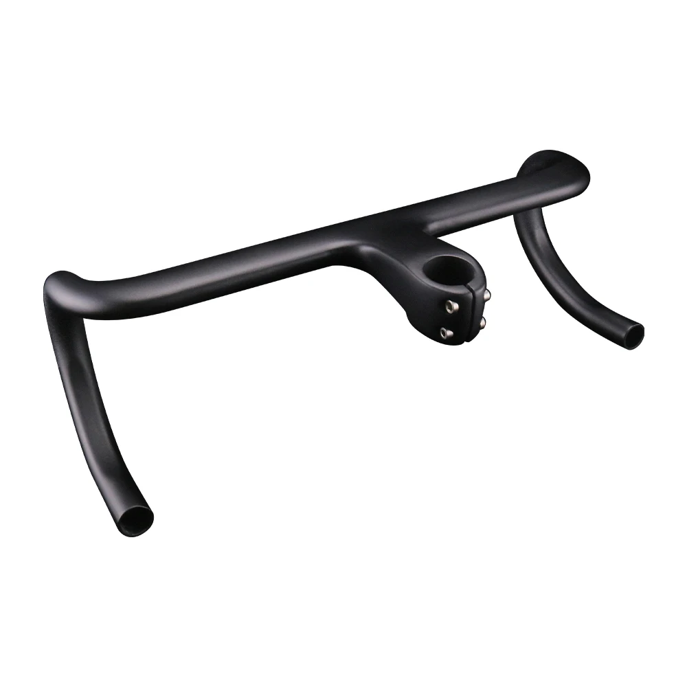 No Logo Fahrrad-Lenker mit integriertem Carbon, Straße OD2, 28,6/31,8 mm, Rennrad-Geschwindigkeits-Lenker mit Vorbau, 400/420/440 mm – Detail 6