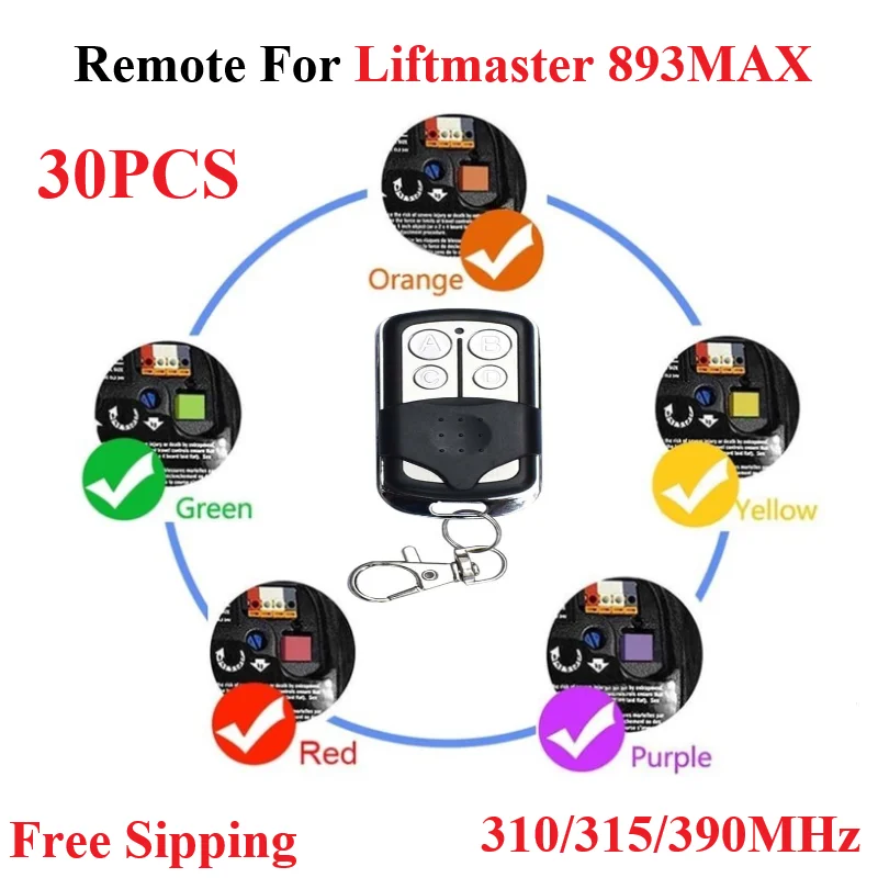 ユニバーサルガレージリモート893maxfor Liftmaster chamberlain Cresman  893max、371lm、373lm、375ut、971lm、973lm 310/315/390mhz AliExpress