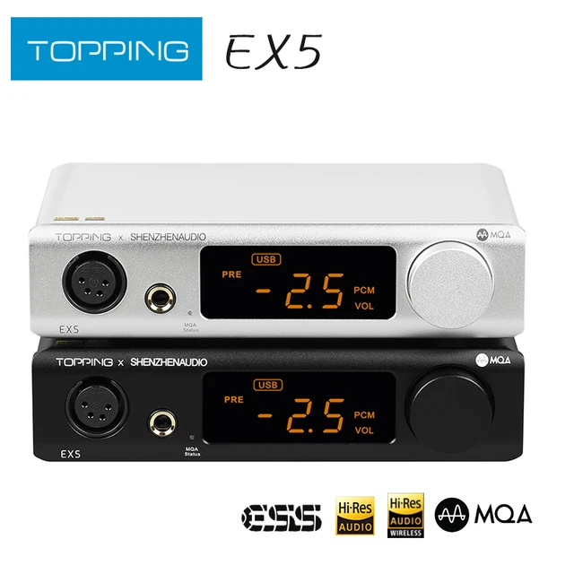 TOPPING EX5 MQA DAC Headphone Amplifier ES9038Q2M*2 Bluetooth 5.0 Decoder with Remote Control 1