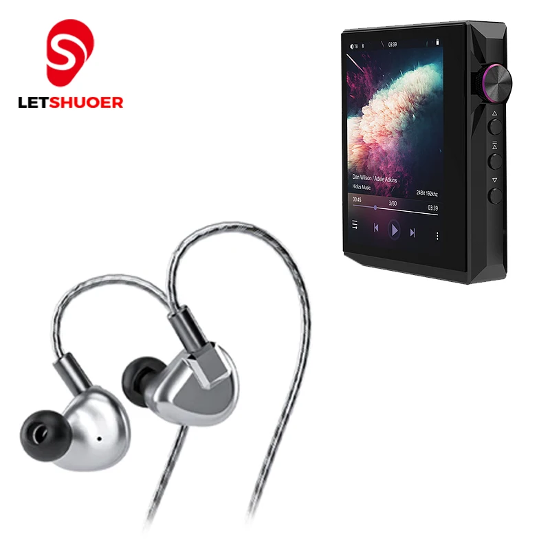 

Letshuoer S12 HIFI наушники-вкладыши IEMs плоский монитор Hidizs AP80 PRO-X Портативный сбалансированный усилитель без потерь DAC MP3 музыкальный плеер
