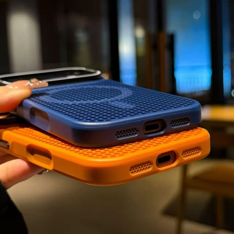 Enhanced Camera Mount Cooling Case with MagSafe Wireless Charging and Shockproof Protection