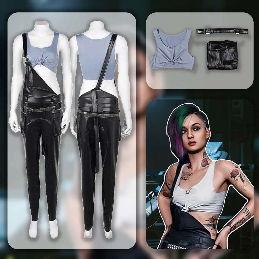 

2077 игра Judy Cos Альварес женский фантазийный жилет Женский карнавальный костюм на Хэллоуин для взрослых девушек ролевая игра