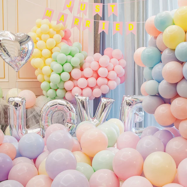 Globos color pastel para fiesta, 100 unidades, de 10 pulgadas, globos de  látex, con colores de dulce y macarrón, para cumpleaños, bodas,  compromisos