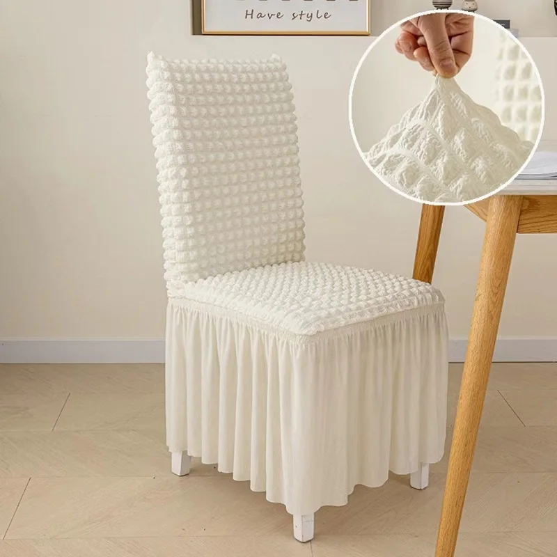 

Elastic European Chair Cover Solid Color T-shape Dining Room Chair Seat Cover Slipcover for Kitchen Office Wedding Banquet Home