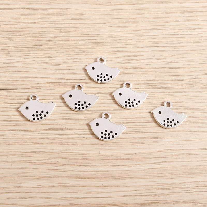 50 Stück 16 x 13 mm niedliche Tier- und Vogel-Anhänger aus Legierung für die Schmuckherstellung, Halsketten, Ohrringe, Armbänder, DIY-Bastelzubehör – Detail 5