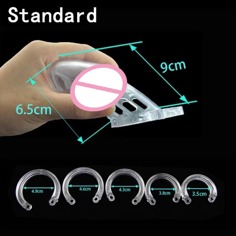 Penis Chastity Cage 5 Size Rings Male Sex Toy