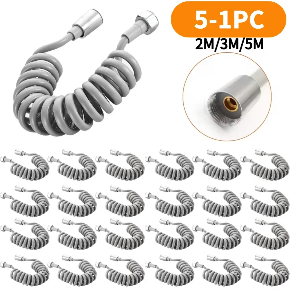 2/3/4 Meters Spring Shower Hose Flexible Connect Pipe Plastic Soft Hose Tube Anti-wrap for Bathroom Water Toilet Bidet Sprayer