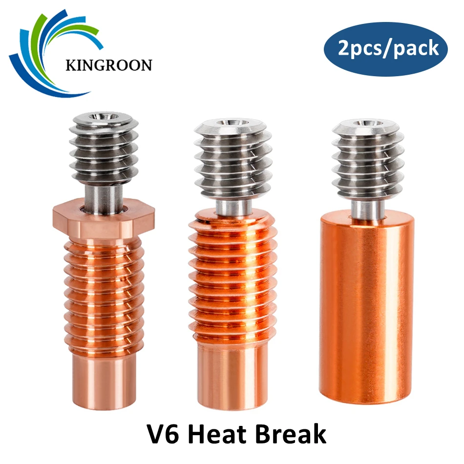 KINGROON All-Metal E3D V6 Throat Heat Break Titanium Alloy Copper 3D Printer Nozzle Throat For 1.75mm E3D V6 HOTEND Heater Block titanium alloy copper e3d v6 throat heat break all metal v6 hotend throat 3d printer accessories for 1 75mm e3d heater block