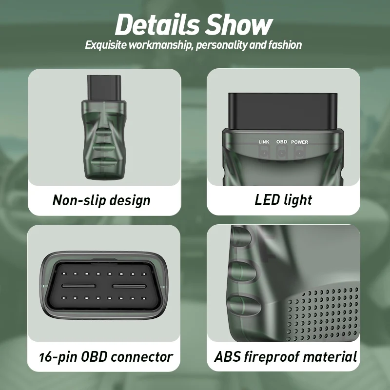 Bluetooth OBD2 Scanner Diagnostic Tool, Car Code Reader OBDII/EOBD Scanner with Reset, BT4.0 Diagnostic Scan Tool 5