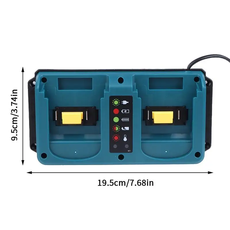 Dual Port Charger for 18V Lithium Batteries, Compatible with BL1830-BL1860B Series, Portable & Compact