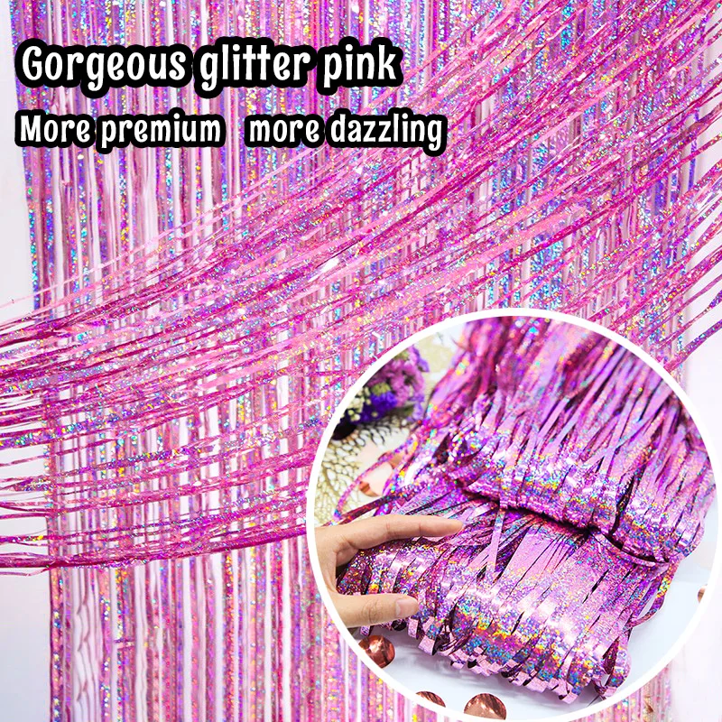 Matte Foil Tassel Fringe Curtain for Celebrations and Events