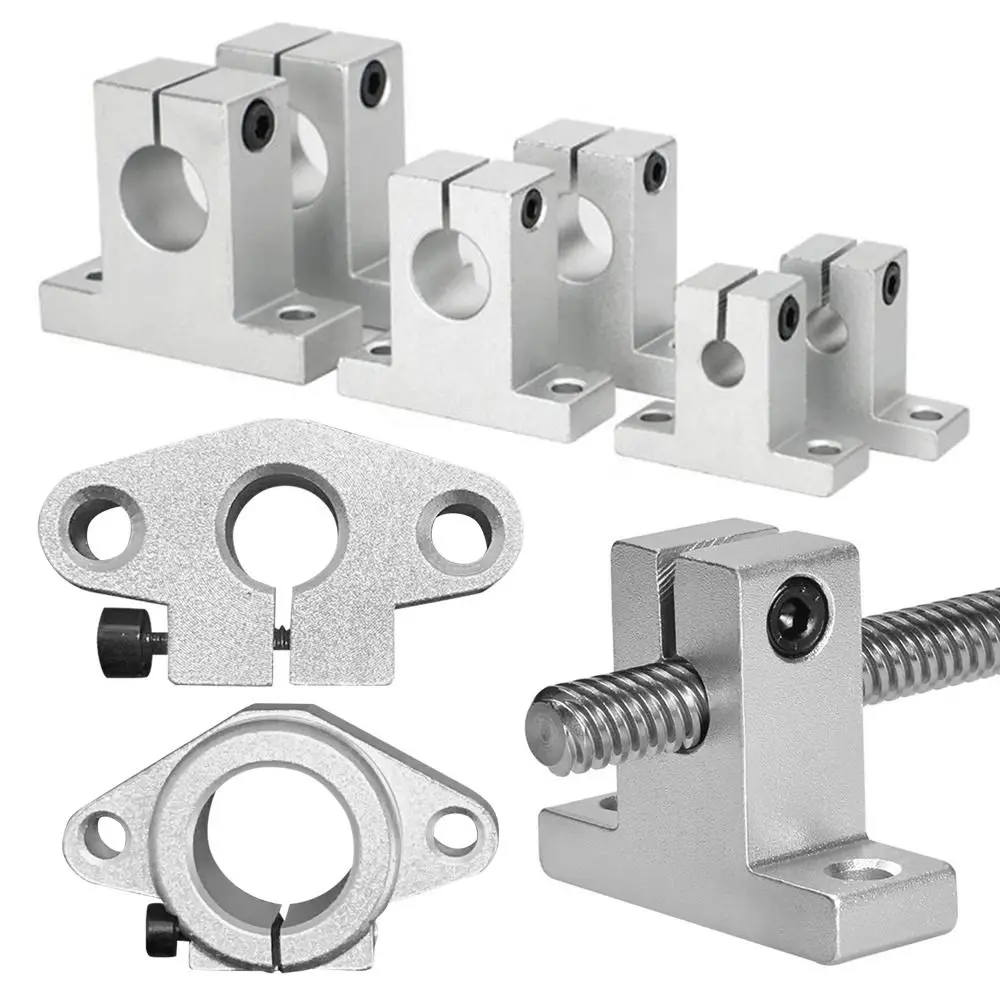 Aluminum Alloy Linear Bearing SK8 SK10 SK12 SK16 SK20 SHF8 SHF10 SHF12 SHF16 Rail Shaft Support XYZ Table 3D Printer Part 1Pc