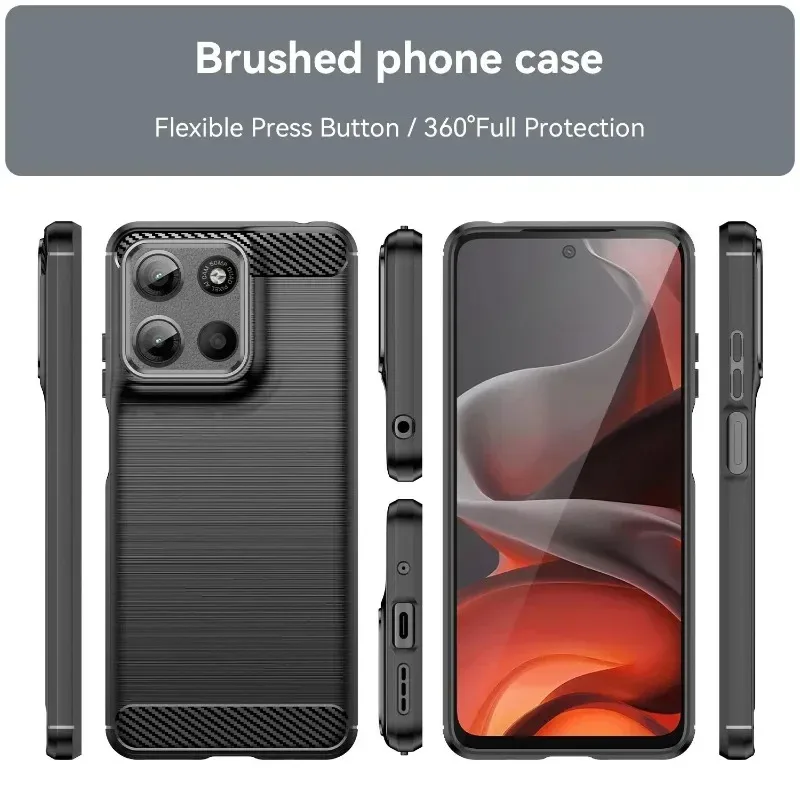 Luxury Carbon Fiber Silicone Shockproof Back Cover