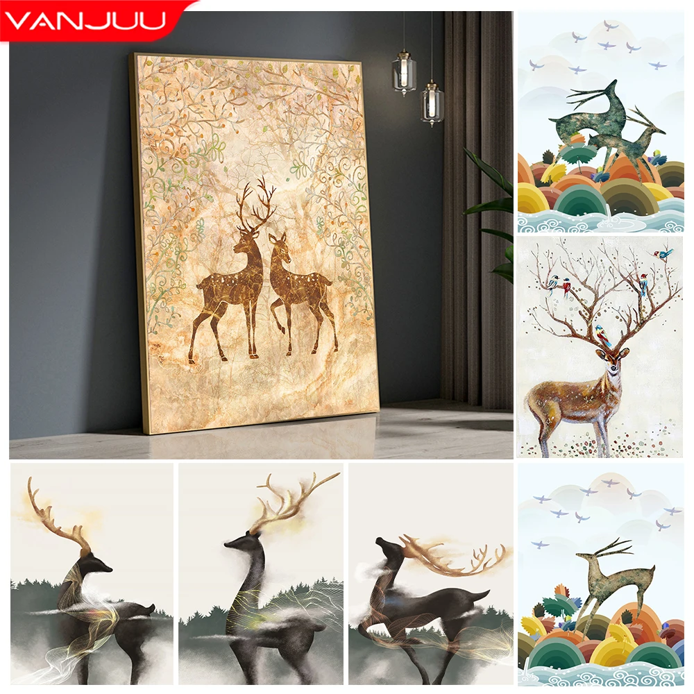 Diamond Painting 5D Animal Deer Diamond Art Cross Stitch Picture