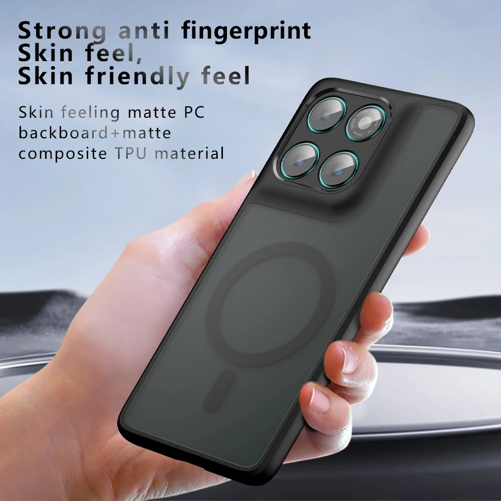 Magsafe Shockproof Frosted Acrylic Back Case – Transparent Protective Cover with Bumper