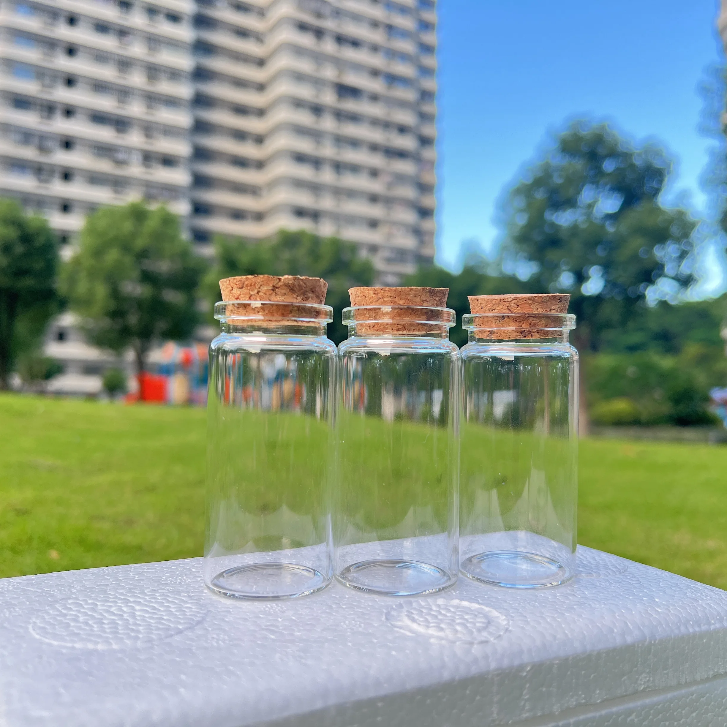 Cute Glass Jars 12pcs 15pcs 37*80mm Capacity 60ml Glass Bottles With Cork Small Mini Empty Vials Jars Wishing test tube