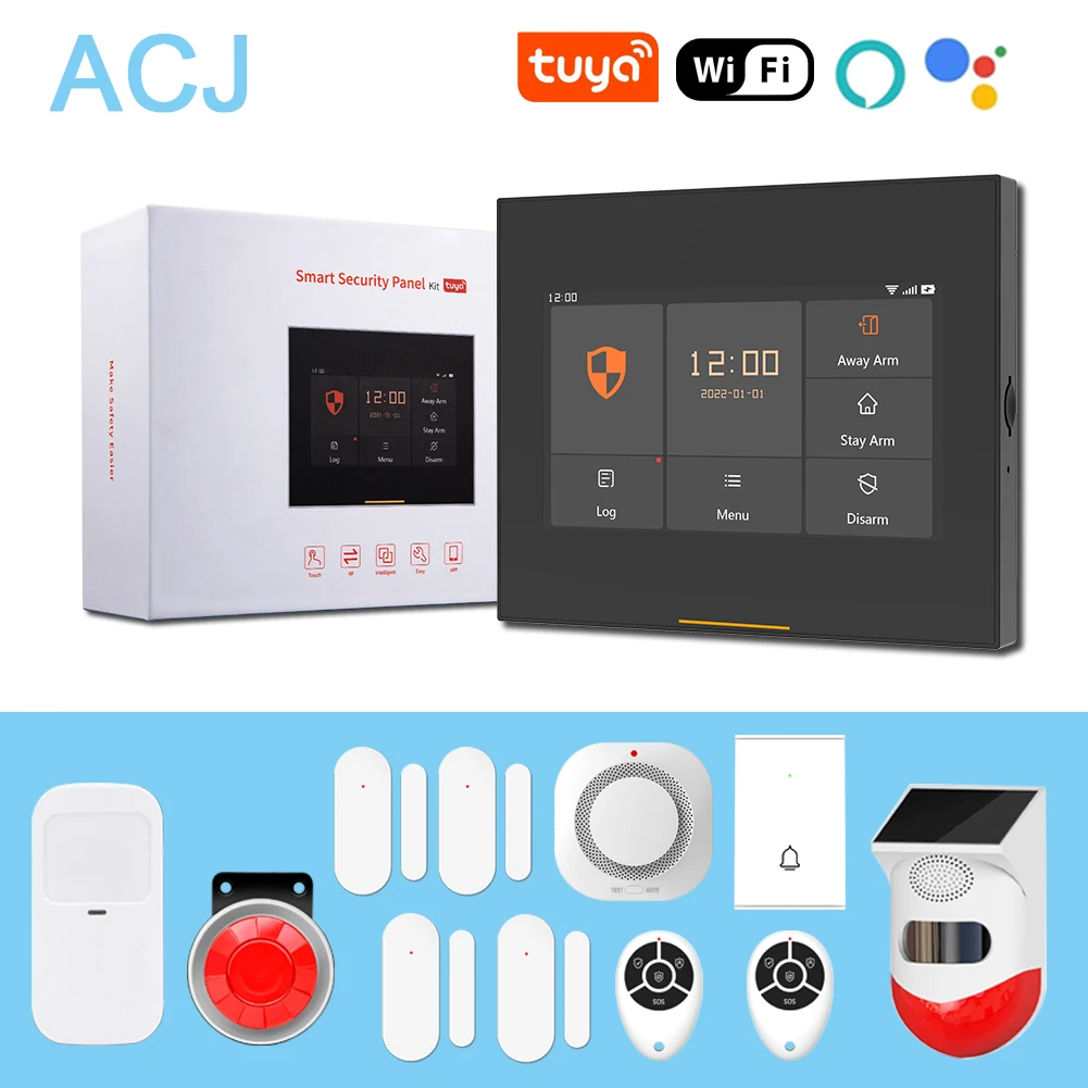 ACJ Wifi HD Smart Home Security Alarm System Kit Wireless 433MHz IR