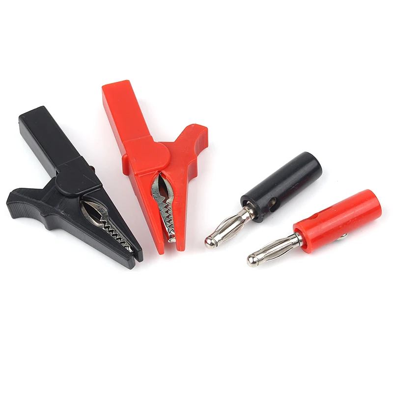 Test Probes 4Pcs/Set Alligator Clip Banana Plug 4mm Cable Clips For Multimeter