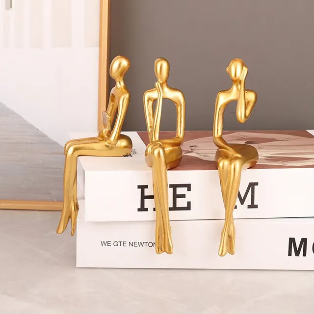 Resin Abstract Thinker Statue set for home decor