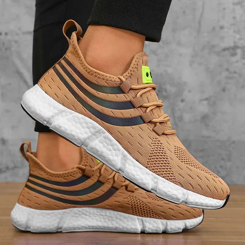 Mens Breathable Platform Sneakers - Comfortable Summer Running  Walking Shoes