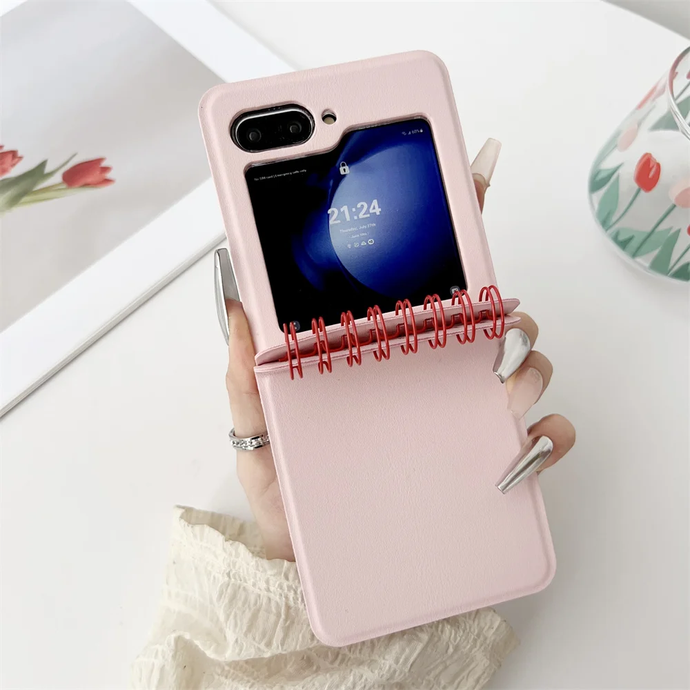 Spiral Notebook Style Shockproof Phone Case with Hinge Protection