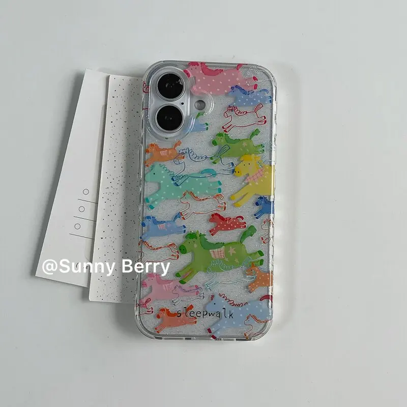 Year of the Horse Cartoon Design Creative Phone Case Y2K Cover