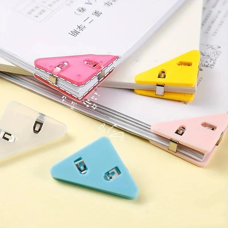 Paper Clip 5/10/50pcs Creative Triangle Clip Bill Clip Book Paper Corner Binder For Desk Storage Shelf Office Desktop Organizer