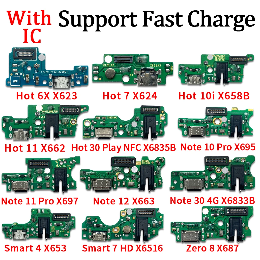 20 шт. док-разъем Micro USB зарядный порт гибкий кабель Micro плата для Infinix Smart 6 7 8 X657 X653 X6511 HD X6512