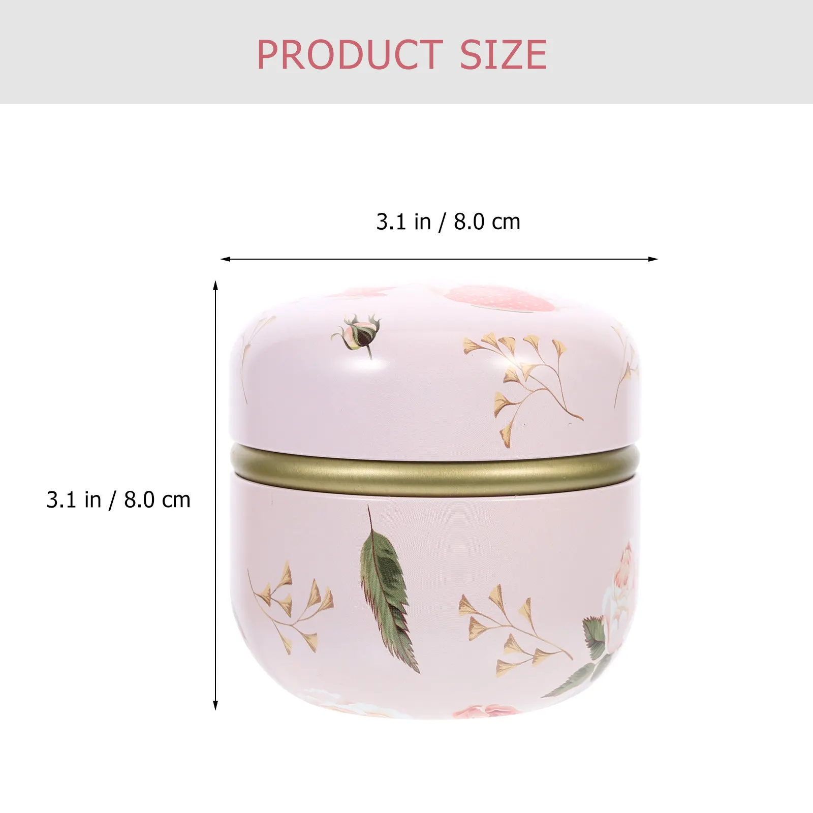 2pcs Tinplate Jars 튼튼한 저장 용기 먼지 방지 차 향기로운 루스 파우더 상자 가정용 선물