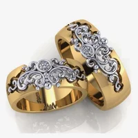 Elegant Gold Color Inlaid Zircon Hollow Women Rings Fashion Metal Carving Pattern Engagement Wedding Rings for Women Jewelry - Image 5