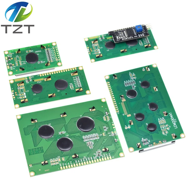 LCD Module Blue Green Screen For Arduino 0802 1602 2004 12864 LCD Character UNO R3 Mega2560 Display PCF8574T IIC I2C Interface lcd display module display module