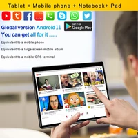 10.1 Inch 2024 New Tablet Android11, 4G+64GB Global Tablette 3G Phone Call Dual SIM Card or WIFI Google Play Tablets For Laptop 2