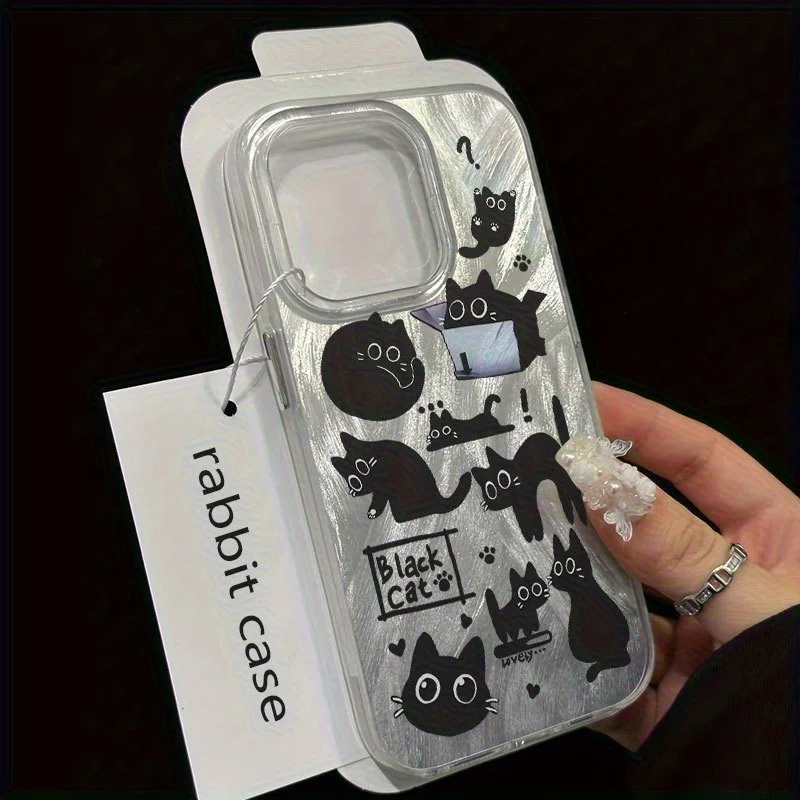 Cartoon Minimalist Cat Phone Case Cover