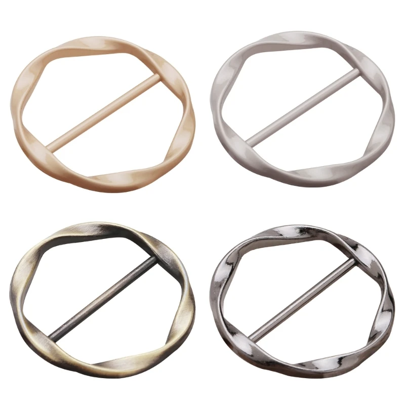 

Round Shape Scarves Buckle Friend Lover Clothing Accessories Simple Shape Belt Buckle for Adult T Shirt Scarf Unisex