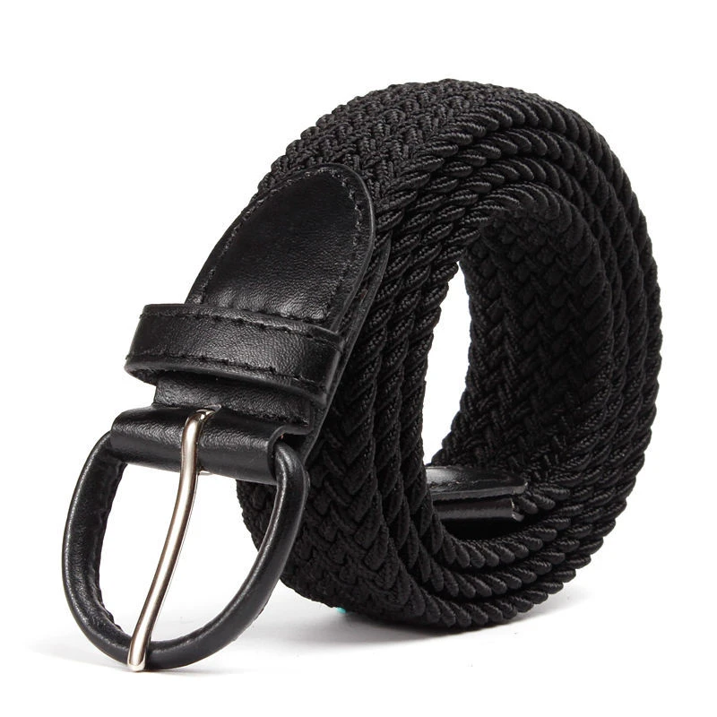 Elastic Casual Woven Woman Belt for Men's Cinturon Mujer Ladies Prevent Allergies Belts Width 3.5 Cm Multicolor Optional mens black leather belt