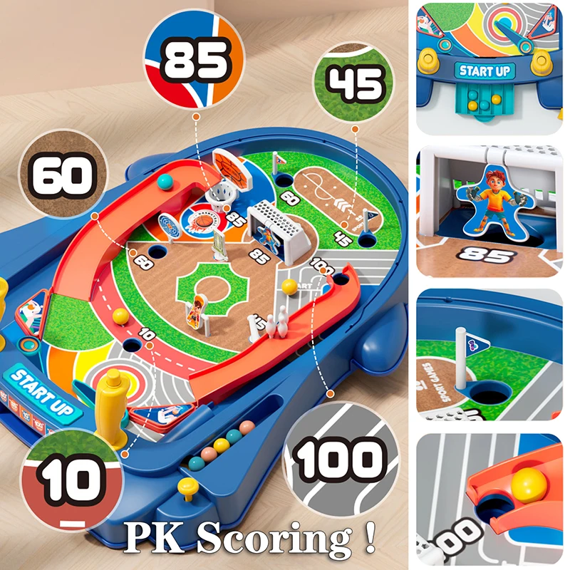 ABS Pinball Machine Tabletop Game for Kids and Family