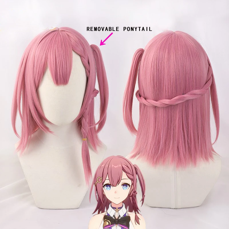 

Honkai: Star Rail Asta Wig Pink Ponytail Styled Synthetic Hair Cosplay Costume Wigs For Halloween Women Girl Party Role