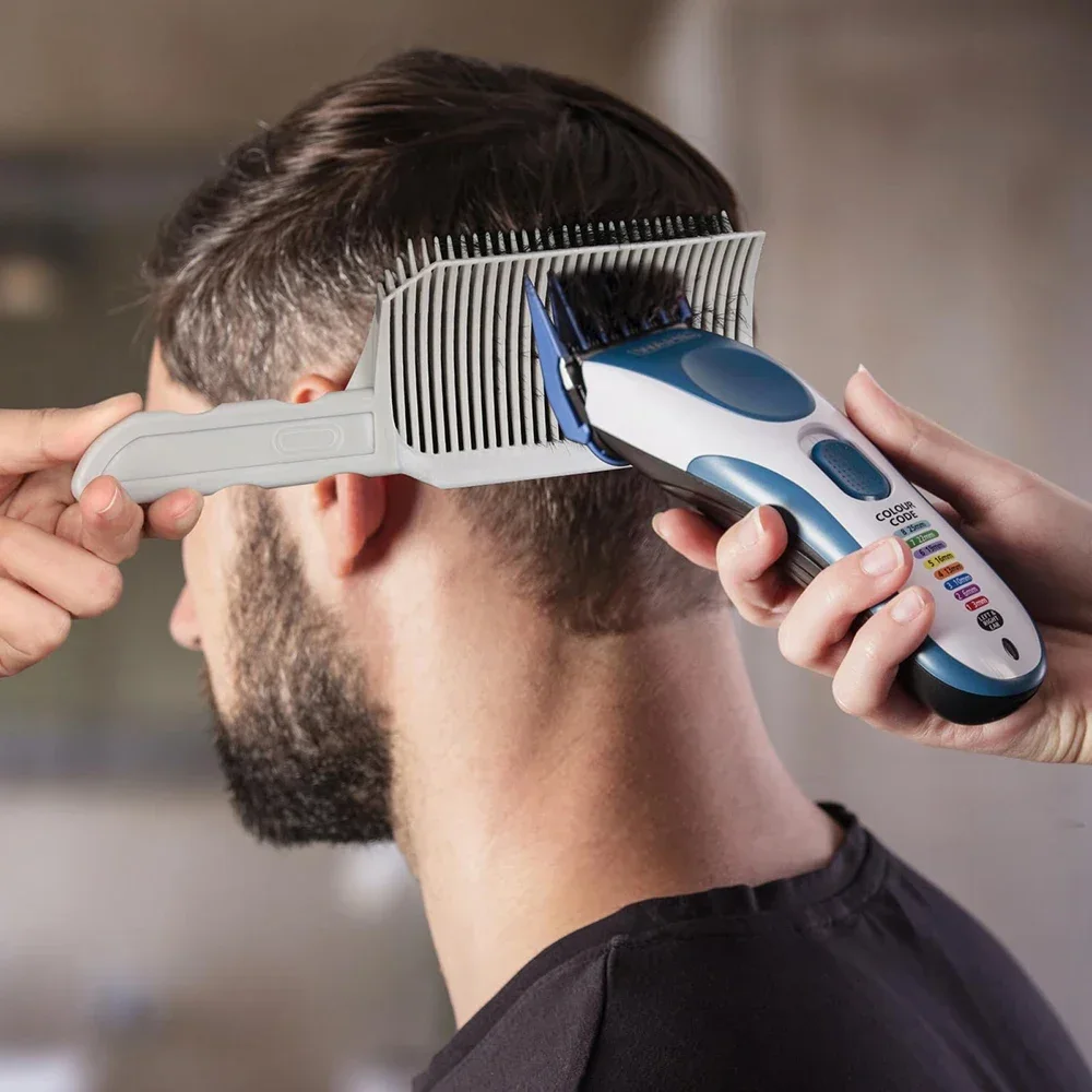 Gradient Hairstyle Barber Fade Comb Professional Barber Clipper Blending Flat Top Hair Cutting Comb for Men Heat Resistant Brush