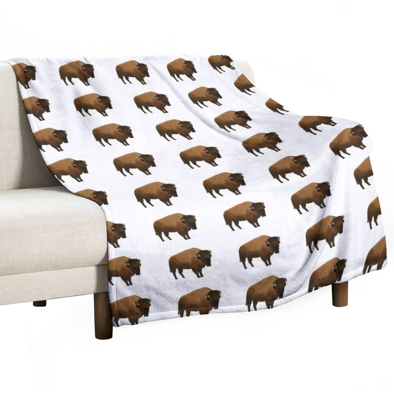 

Bison Throw Blanket Multi-Purpose Weighted Blanket Soft Plaid Single Blanket