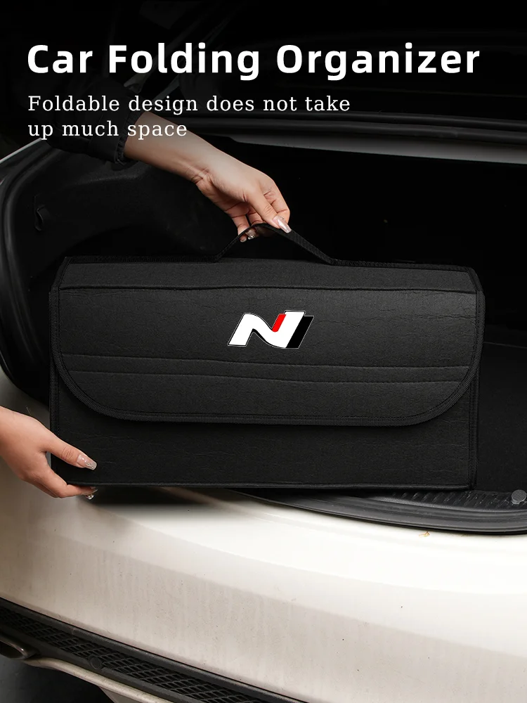 Auto Stamm Lagerung Tasche Filz Verstauen Box Werkzeuge Organizer Zubehör Für Hyundai N I30 I20 IX35 Accent Tucson Elantra Getz Genesis – Detail 1