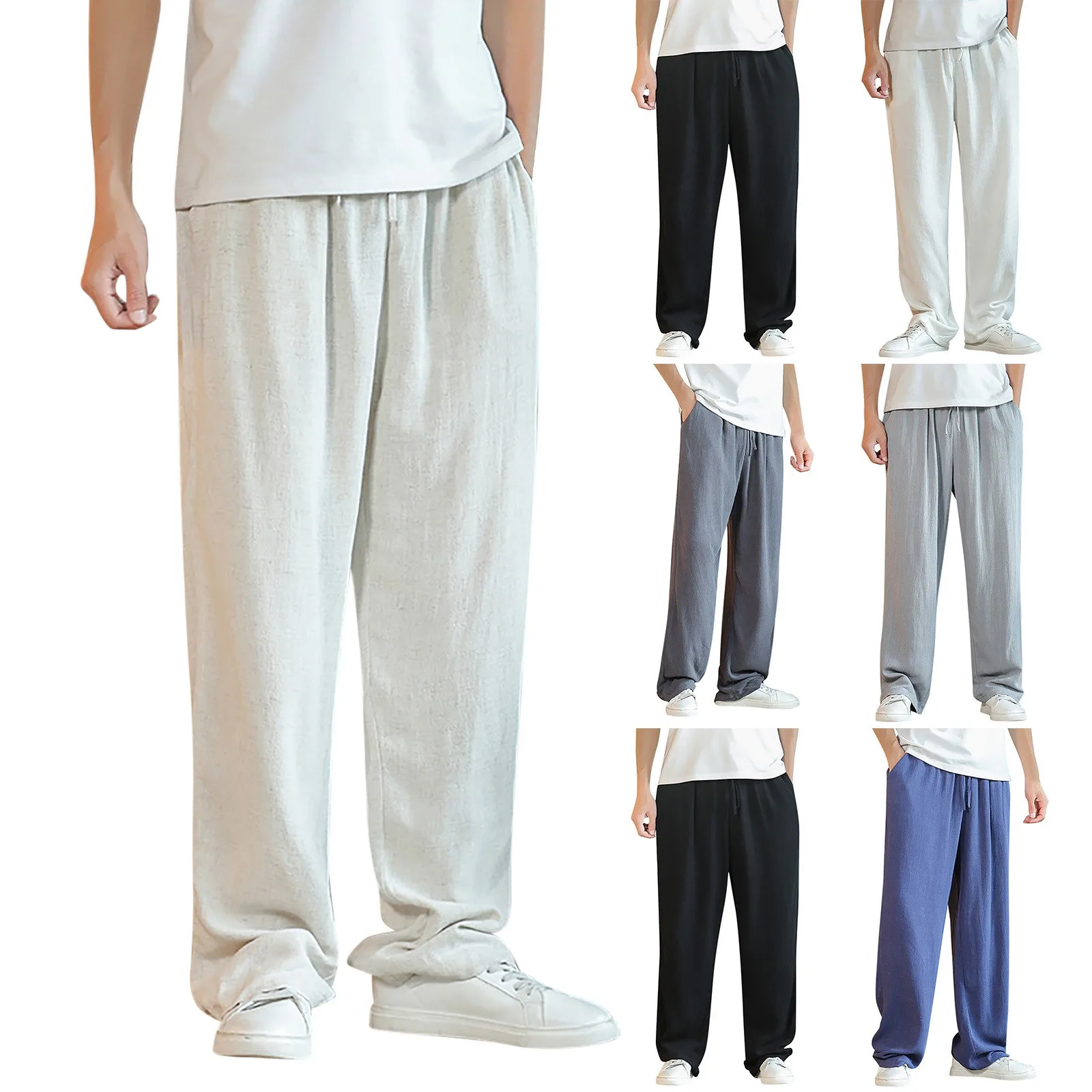 Autumn 2024 Japanese Jogging Trousers Casual Moletom Masculino Men'S Solid High Streetwear Pants Loose Straight Wide-Leg Pant