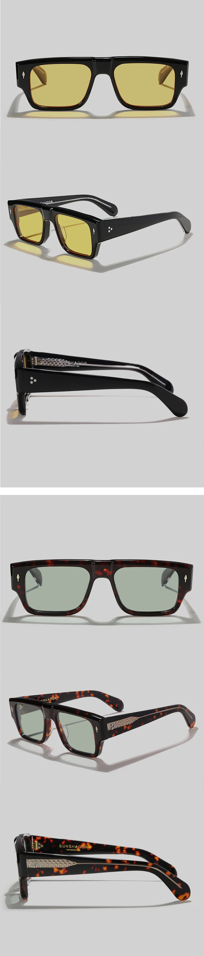 SDEVOTO Quadratische UV400 Sonnenbrille für Männer und Frauen, Tortoiseshell Klassische Brillen, Individuell Gravierbar, Outdoor-Reitbrille, Anti-UV Pro – Detail 10