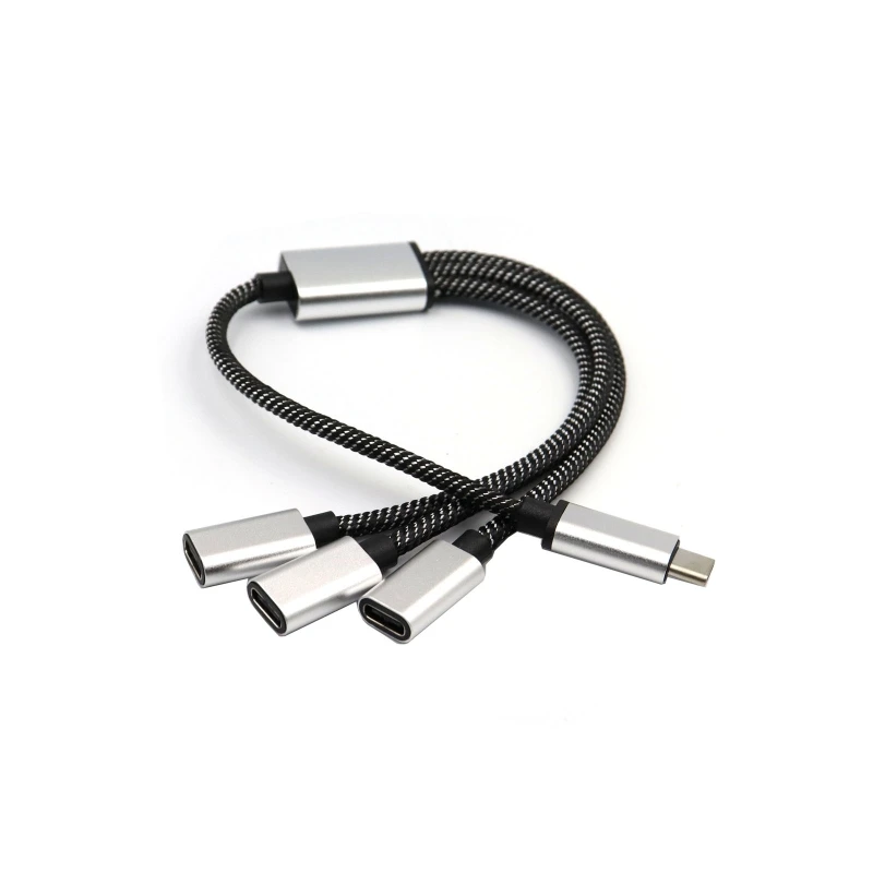 USB C Male to 3 USB C Female Splitter Cord Converter Multiple Hubs USB C Port Hub Charger Power Split Adapter 5