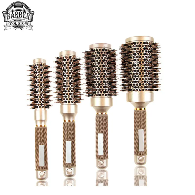 Professional Barber Curling Round Comb Salon Hairdressing Styling Curling Hairbrush Barbershop Hairdresser Tools Accessories