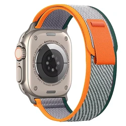 Premium Trail Loop Strap for Apple Watch - Versatile and Stylish Bracelet Accessory (Orange deep green)