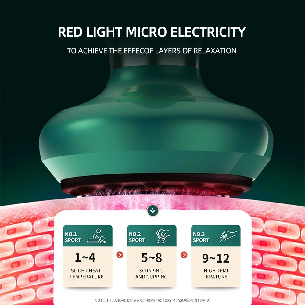 Electric Vacuum Cupping Massager Body Guasha Scraping Massager Fat Burning Slimming Physiotherapy Hot Compress Fatigue Relief