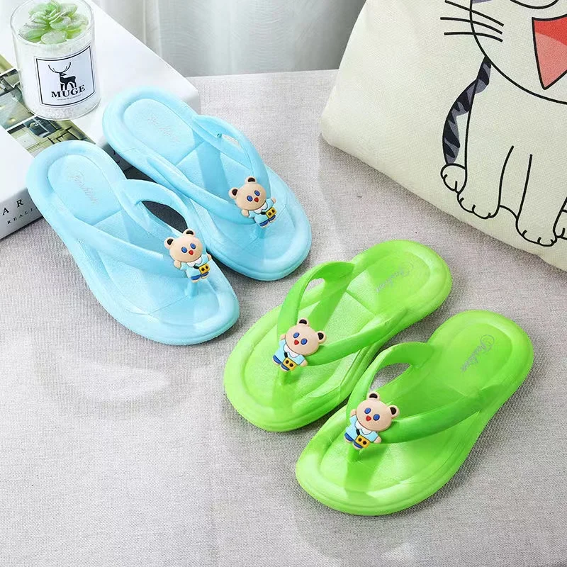 New Summer Baby Boys Girls Slippers Children PVC Cartoon Bear Print Soft Flips Flops Beachwear Outdoor Non-slip Kids Shoes 5