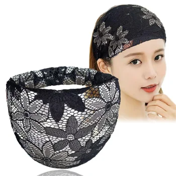 Lace Flower Elastic Headbands For Women Girls Turban Fashion Head Wrap Vintage Hair Bands Female Headwear Hair Accessories