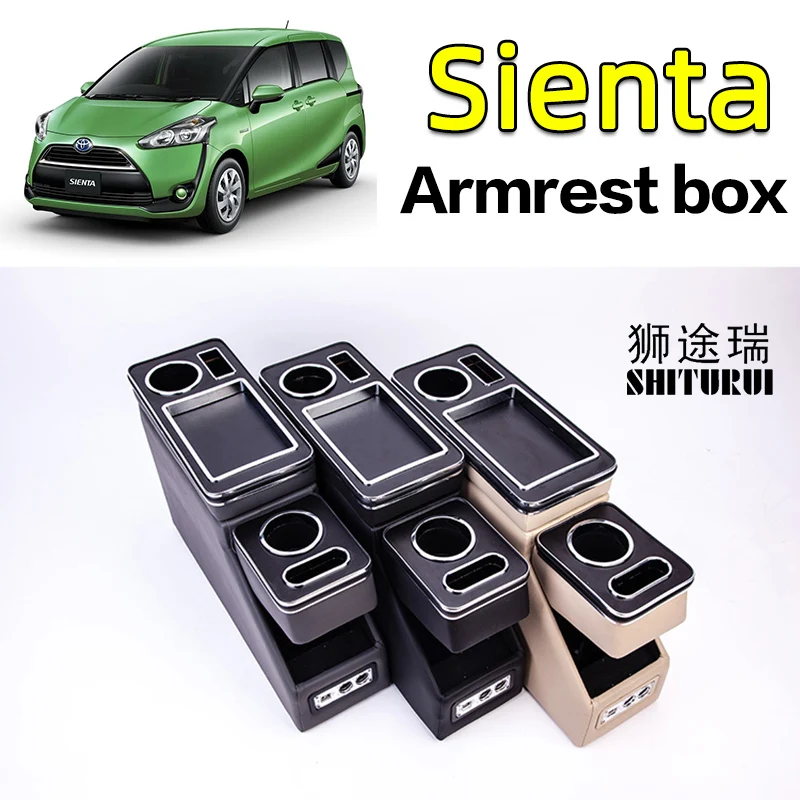 

FOR Toyota Sienta 2003-2016 row front railing box set general business armrest central store Business car 3th 15CM16CM